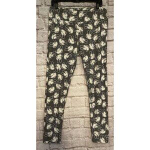 LuLaRoe Tall & Curvy Leggings Gray Vintage Mickey Mouse Heads Soft Stretchy 9640